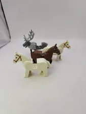 Lego Horse Reindeer Lot Of 4 Mini Figures 