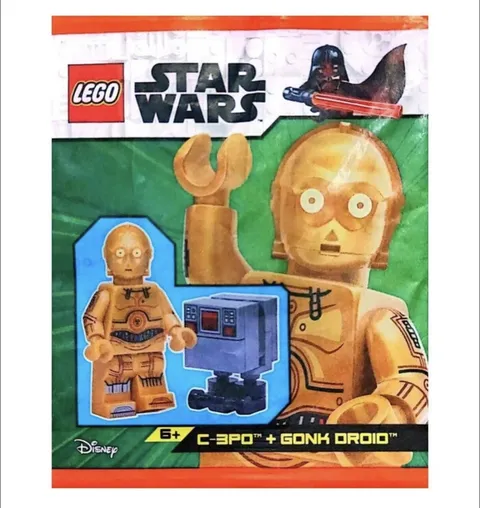 LEGO Star Wars C-3PO, and Gonk Droid Paper Bag 912310 (SEALED)