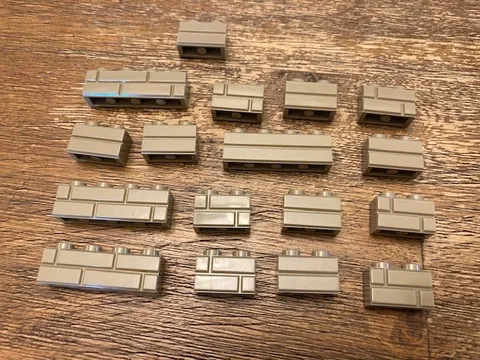 LEGO Dark Tan Masonry Bricks 1x2, 1x4 bricks MOC DarkTan lot x17 bricks C12 #2