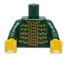 LEGO Minifigure Torso Thespian Actor Series 8 CMF dark green gold trim 6008096