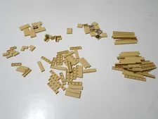 LEGO BULK LOT OF OVER 85 TAN SMOOTH TILES 1X3 1X4 1X6 1X8 2X2 2X3 2X4