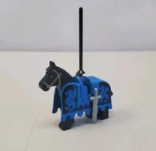 LEGO Black Horse Blue Barding Dragon Castle Knights Set 6086 6085 Vintage