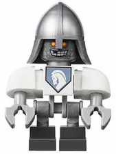 LEGO [No Color/Any Color] Lance Bot - White Shoulders, Flat Silver Helmet nex002