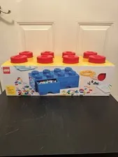 LEGO Brick Storage Organizer Box Rectangular Red 6 Knobs 19.5x10x6