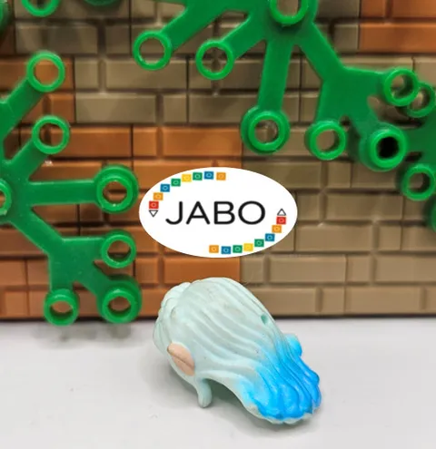 (S12/9/8) LEGO 19201pb01 Mini Doll Hair Long Wavy with Dark Azure Tips