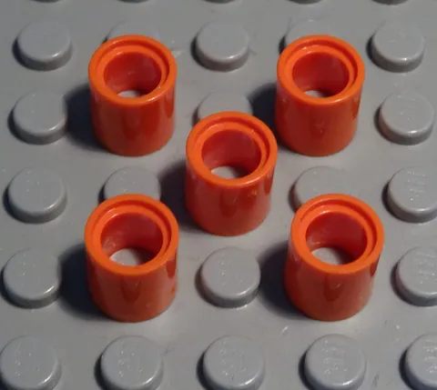 Lego Technic Connector 1x Plug Pin Hole Dark Orange 5 Pieces