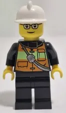 Lego Firefighter Minifigure Glasses Reflective Stripe Vest Pocket Shoulder Strap