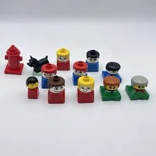 Vintage Lego Duplo Figures Lot 90s Children Grandma Dog Minifigs 
