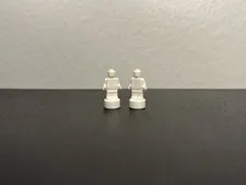 2) 1x1 White Statue / Trophy Figure Part (PN: 90398) NEW Lego Part Piece