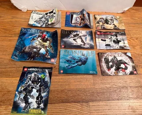 Lot of 9 Lego Bionicle Hero Factory Knights Manuals 7157 8924 8570 8984 8577