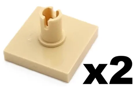 Lego Part 2460 Tan TILE with Pin Modified 2 x 2 Qty 2 TN4