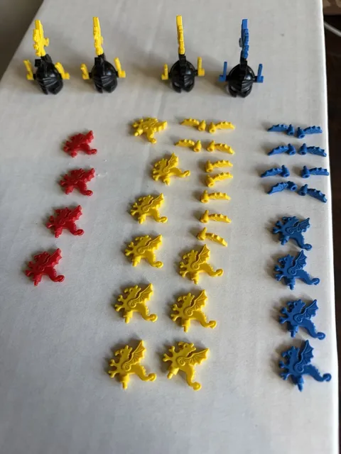 Lego Dragon Plume Rare Lot Blue Red Yellow Authentic Castle Plumes