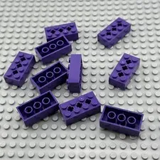 LEGO Technic Part -  Dark Purple - Brick 2 x 4 with 3 Axle Holes - QTY x10