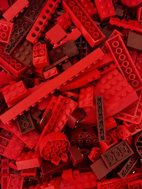 LEGO Red Bulk Lot Mixed Bricks & Plates Pieces Parts Plastic Lot sold per pound