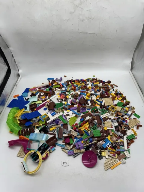 Assorted LEGO Bulk Brick Lot Mixed Building Blocks Pieces with Red Storage Bin