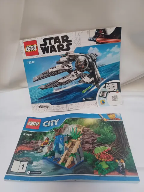 Lego Star Wars 75242 Black Ace TIE 60160 City Instruction Manuals Only Lot Of 2