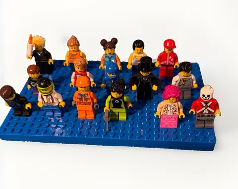 LEGO Minifigure Lot 16 Figures Parts Animals Accessories Storage Case Bundle