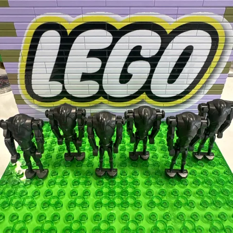 LEGO Lot of  6 Super Battle Droid - Pearl Dark Gray, Wide Head