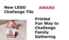 New LEGO Award FAMILY CHALLENGE Trophy Tile 2x2 First Gathering Reunion Fun Time