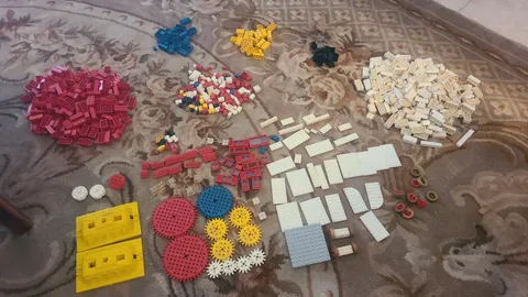 Vintage 1960s LEGO Parts Lot Huge Collection Classic Bricks Gears Wheels Windows