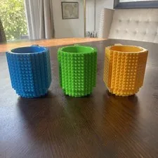 LEGO Build A Brick Mug CUP Lot of 3 | Blue Green Yellow Cups | Free Shipping!!!
