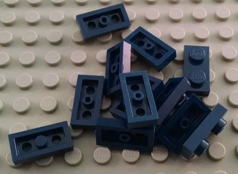 LEGO Lot of 12 Dark Blue 1x2 Plate Pieces