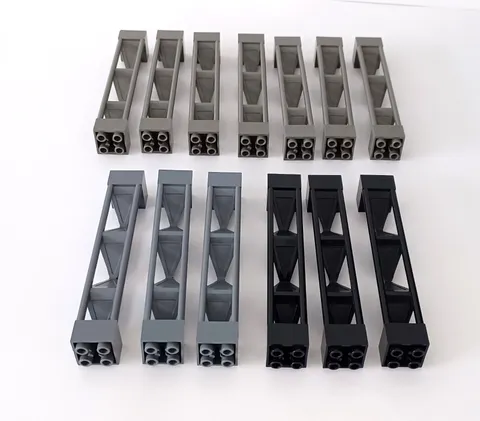 Lego 30517 Support 2x2x10 Girder Triangular-Old Dark, Bluish Gray, Black Lot