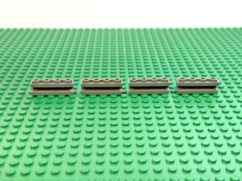 4x LEGO Old Dark Gray Modified Brick 1 x 4 with Channel 711 4482 6776 6096 #2653