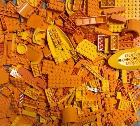 LEGO 425+ Pc Orange Parts Block Pieces Mixed Lot