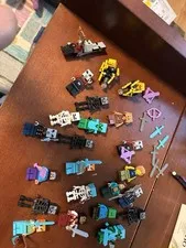 Lego Minecraft Miniature Lot With Multiple Characters And Accessories