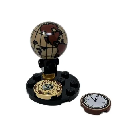 LEGO Minifigure Accessories Lot Globe Clock Printed Round Tiles Base Genuine