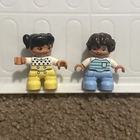 Lego Duplo Replacement Minifigure Yellow Girl Blue Boy Brother Sister