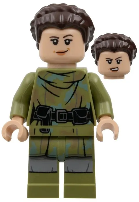 LEGO® Minifig sw1296 - Princess Leia - Olive Green Endor Outfit