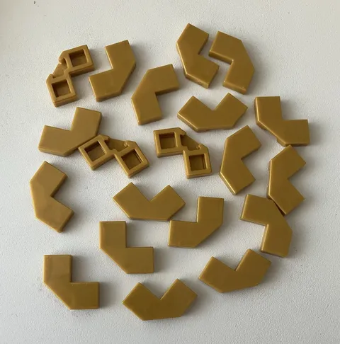 Lego 20x New Pieces Tile 2x2 Corner w/ Cut Corner PEARL GOLD #27263