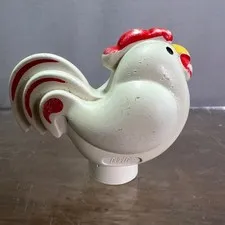 LEGO Duplo Rooster Figure White Red Vintage 1970s Farm Animal Toy Small