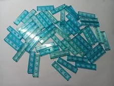 LEGO BULK LOT OF 48 TRANS LIGHT BLUE 1X4 SMOOTH TILE #2431