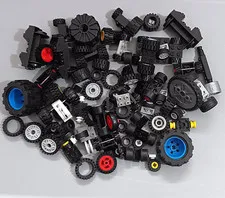 Lot Of 243 grams of Random Lego Wheels And Axles various pieces