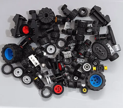 Lot Of 243 grams of Random Lego Wheels And Axles various pieces