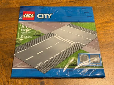 Lego 60236 Straight and T-junction Road Plates  - 2 pcs -  Brand New & Sealed