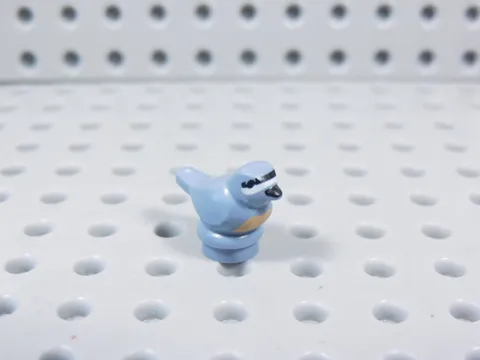 LEGO Sand Blue Bird w/ Black Eyes Stripes Animal Minifig AZ