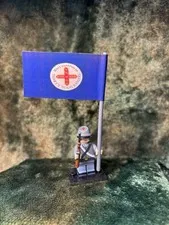 2x 54mm MINI American Civil War Confed + Texas   Rangers Flag on LEGO POLE