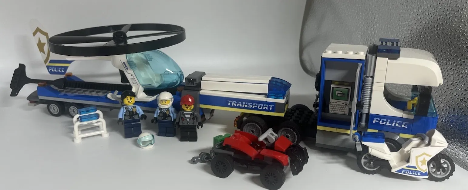 Lego City 60244 Police Helicopter Transport Complete NO Box or Manual