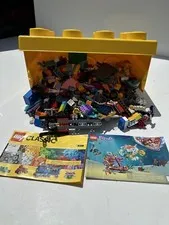 LEGO Storage Brick Box 8 Stud Building Block Container Yellow + 4lbs Misc. LEGOS