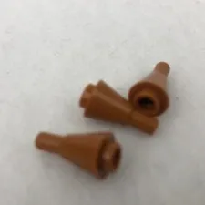 LEGO 11610 Dark Orange Cone 1 x 1 Inverted with Bar (x3)