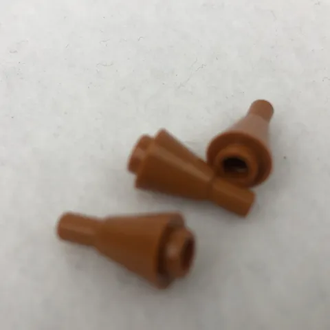 LEGO 11610 Dark Orange Cone 1 x 1 Inverted with Bar (x3)