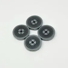 14769pb835 LEGO Tile 2x2 Round Bottom O Hubcap Wheel Bolts FLAT SILVER (4)