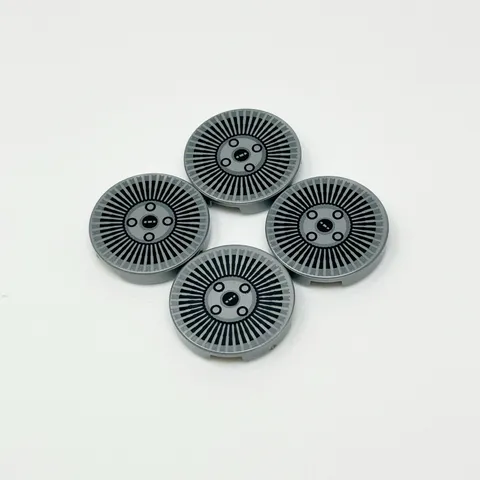 14769pb835 LEGO Tile 2x2 Round Bottom O Hubcap Wheel Bolts FLAT SILVER (4)