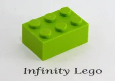 12 LEGO Lime Bricks 2 x 3 (3002) - (12 Pieces)