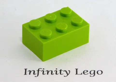 12 LEGO Lime Bricks 2 x 3 (3002) - (12 Pieces)