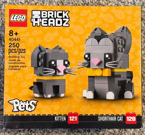 LEGO BrickHeadz Pets (40441) Shorthair Cat & Kitten Retired NEW SEALED